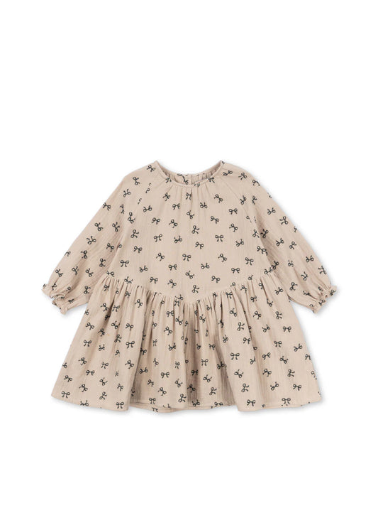 Konges Sløjd- Coco Kleid aus 100 % Biobaumwolle Bow Magnet