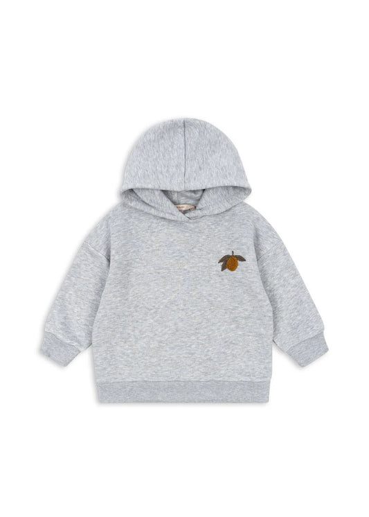Konges Sløjd - Lou Sweater Hoodie in Grey mit Frottee