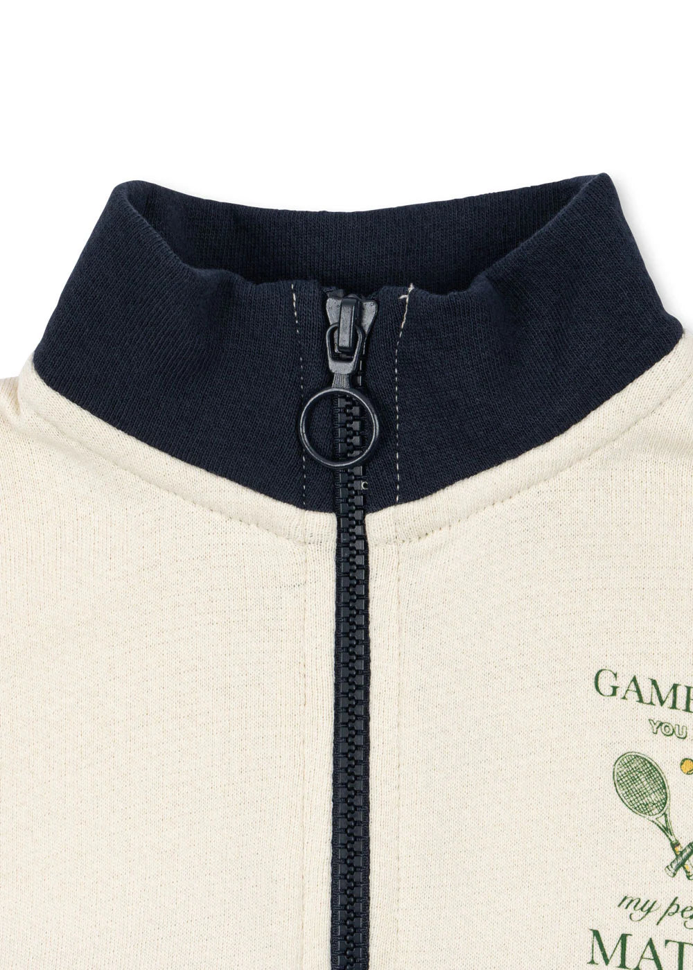 Konges Sløjd - Loupy Lou Zipper Sweatershirt Tennis Retro Style 100 % Biobaumwolle
