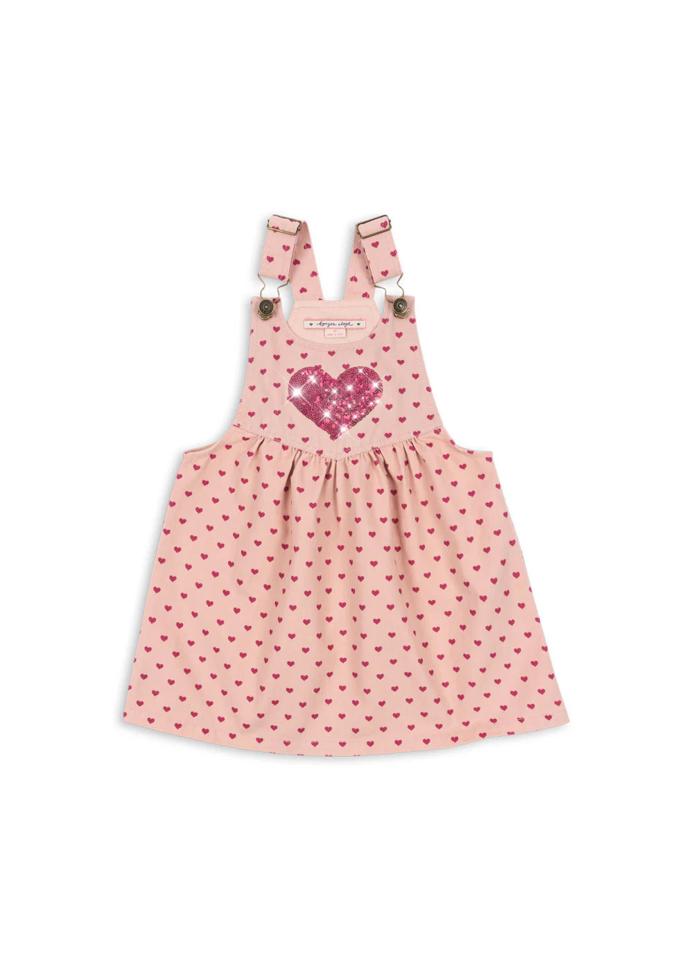 Konges Sløjd - Nola Latzkleid in Rosa mit Glitzer Herz