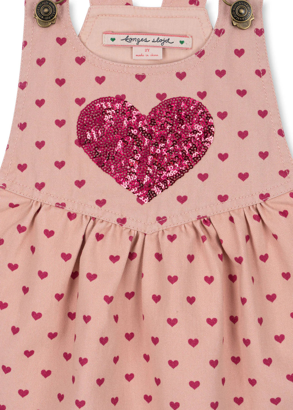 Konges Sløjd - Nola Latzkleid in Rosa mit Glitzer Herz