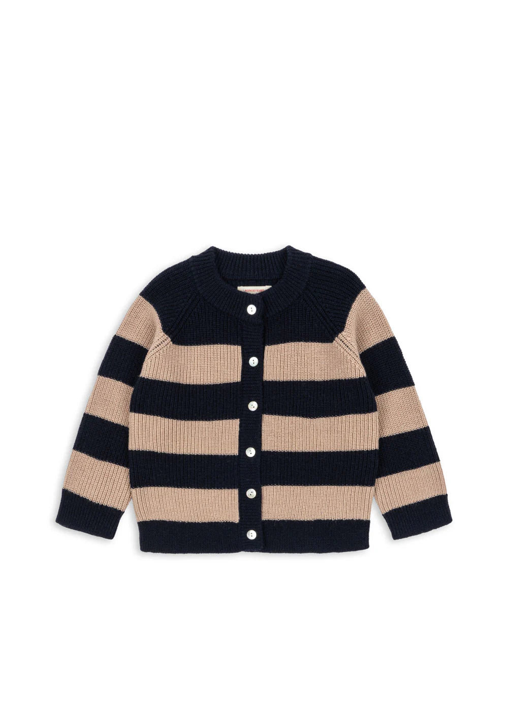 Konges Sløjd - Vitum dicke Strickjacke gestreift aus 100 % Merinowolle Blockstreifen (Kopie)
