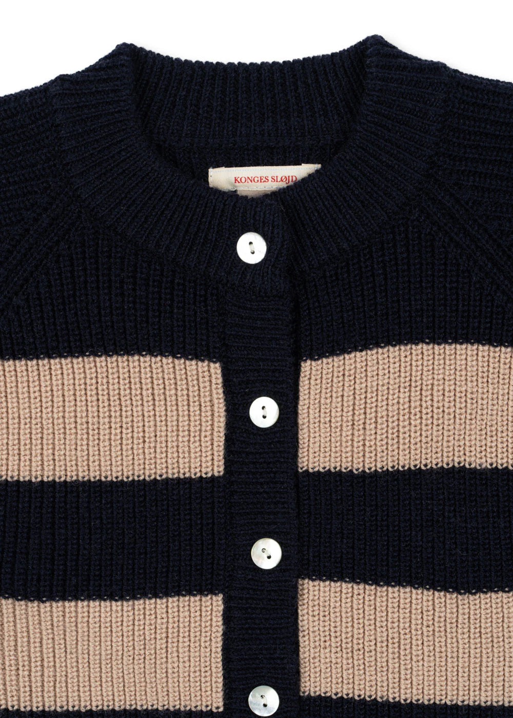 Konges Sløjd - Vitum dicke Strickjacke gestreift aus 100 % Merinowolle Blockstreifen (Kopie)