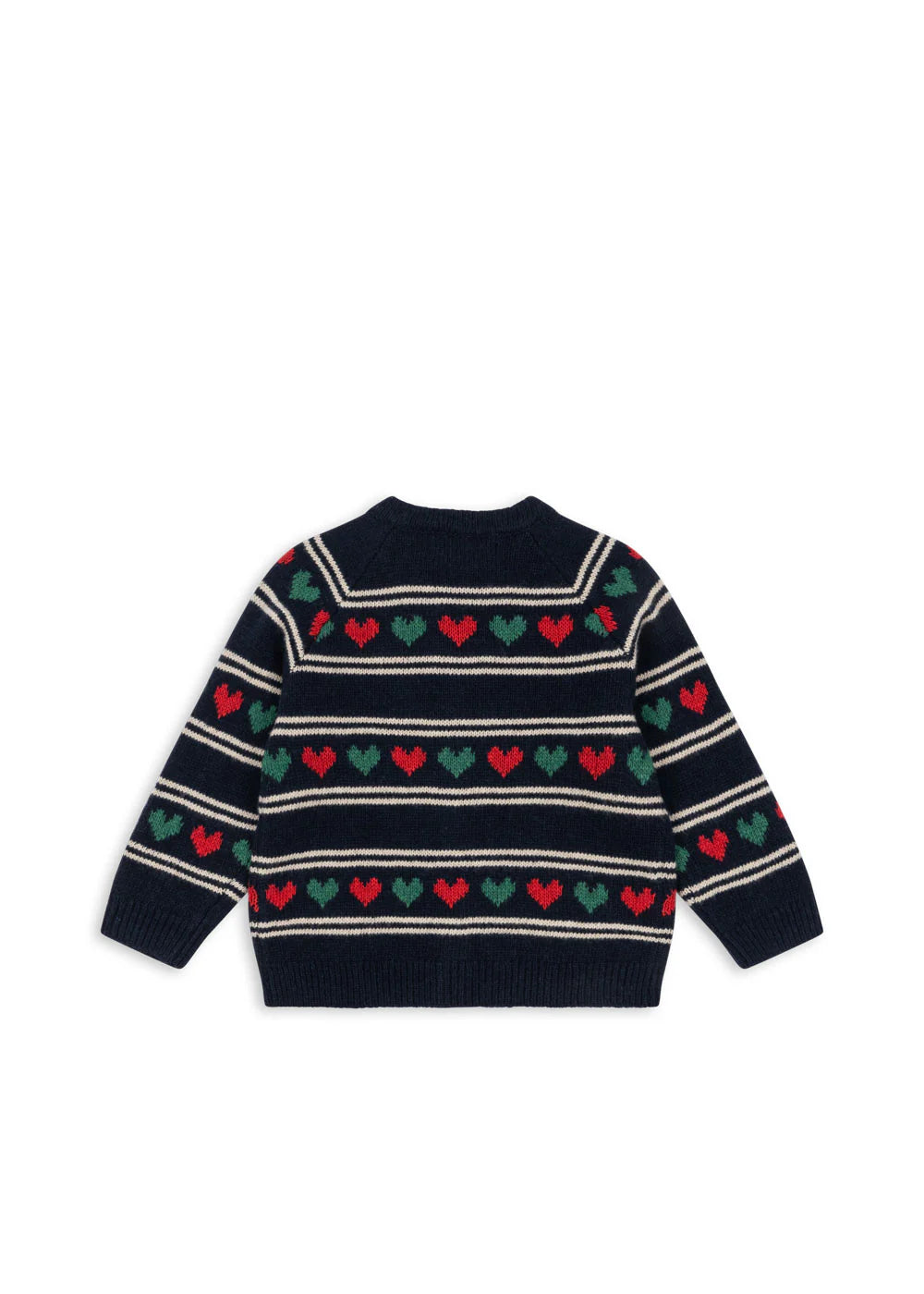 Konges Sløjd - Belou Strickjacke in Dunkelblau mit Herzen Coming Soon