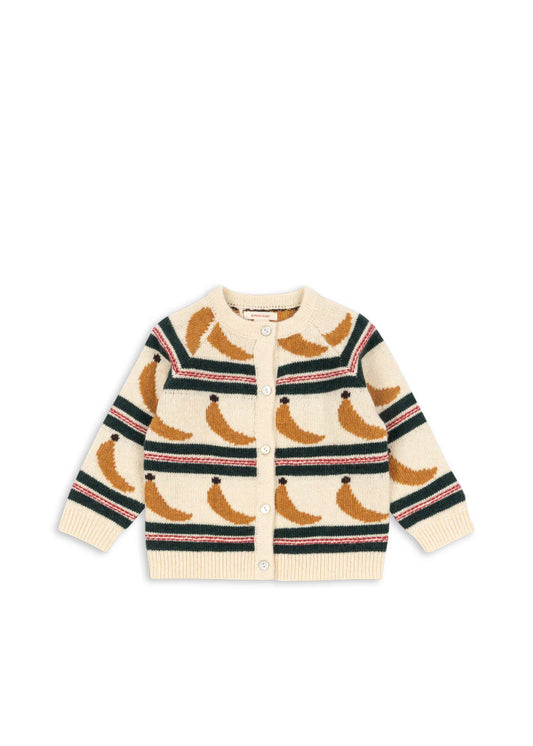 Konges Sløjd - Billi Strickjacke in Beige mit Bananen