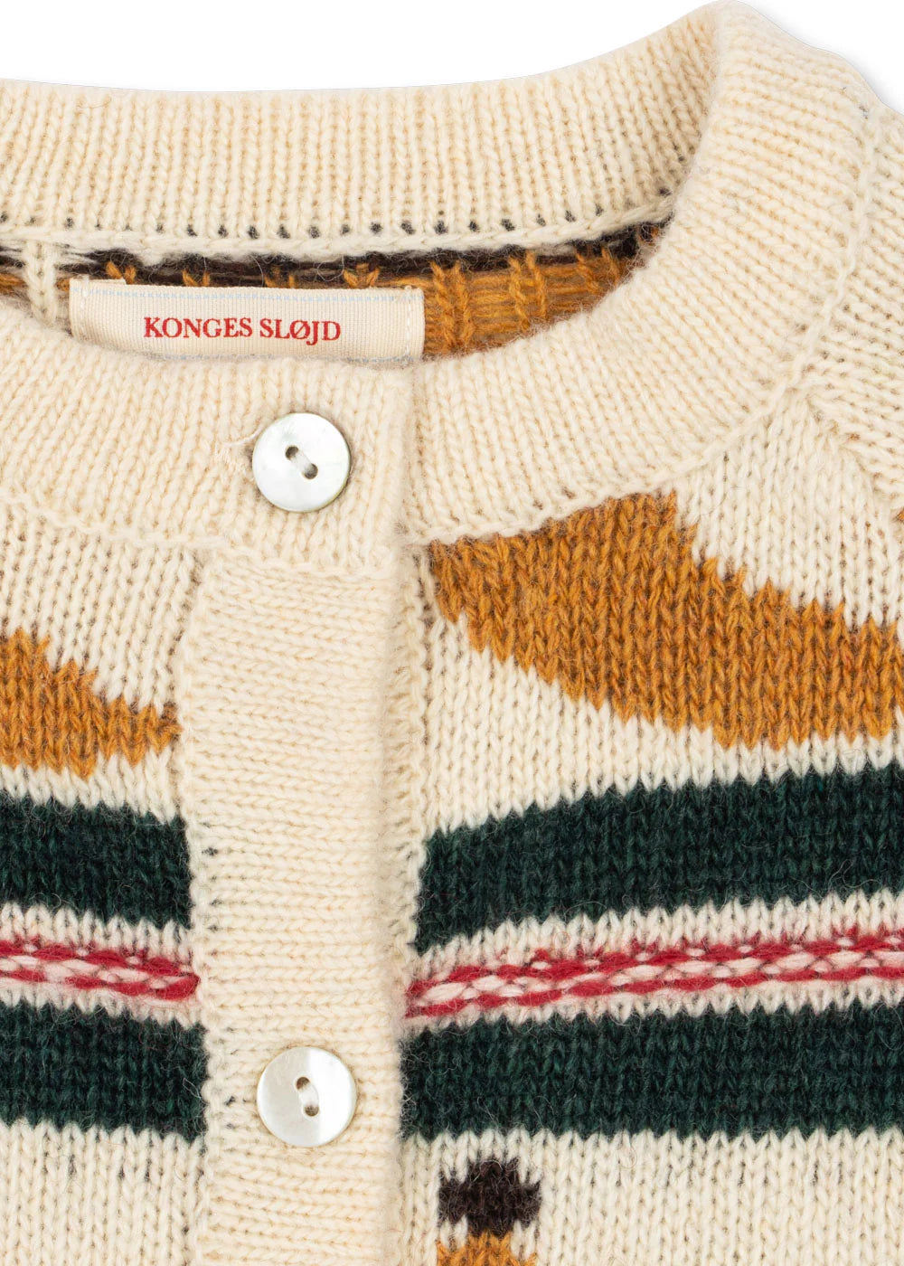 Konges Sløjd - Billi Strickjacke in Beige mit Bananen