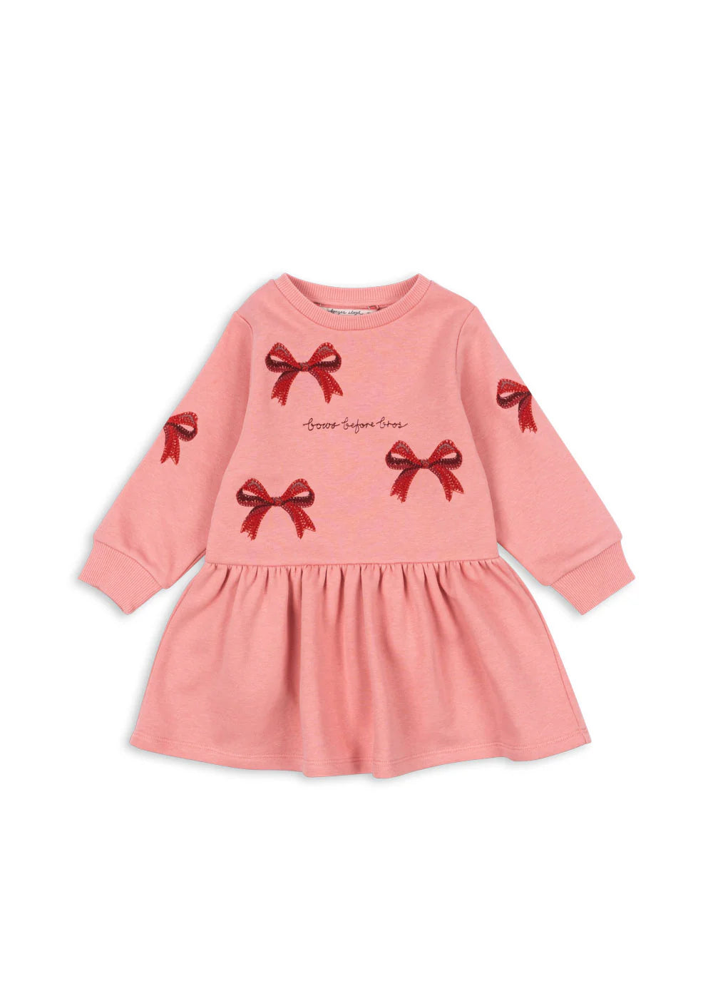 Konges Sløjd - Lou Sweatshirt Kleid in Rosa Bow Strawberry Ice