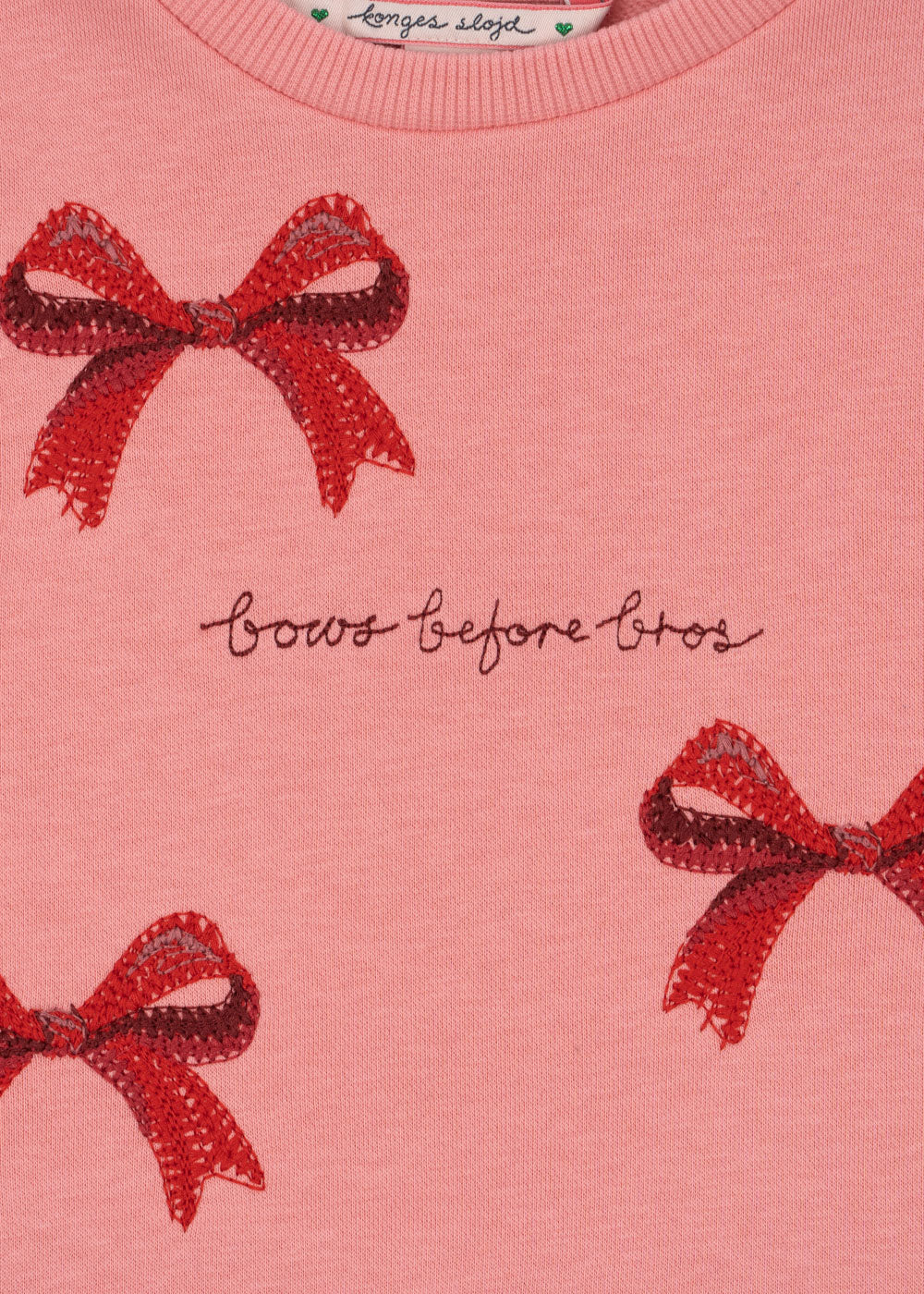Konges Sløjd - Lou Sweatshirt Kleid in Rosa Bow Strawberry Ice