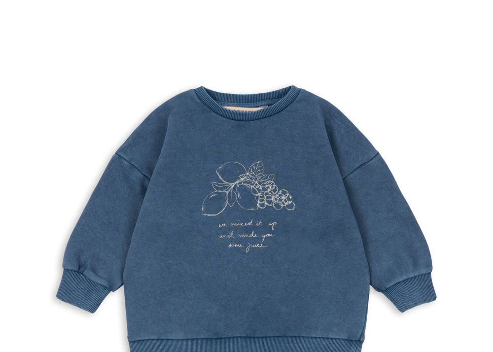 Konges Sløjd - Lou Sweatshirt mit Print in Orchid Blue aus Biobaumwolle