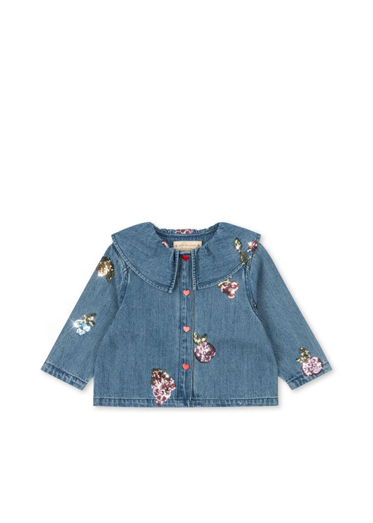 Konges Sløjd - Jeansbluse / Jacke Magot mit Stickerei