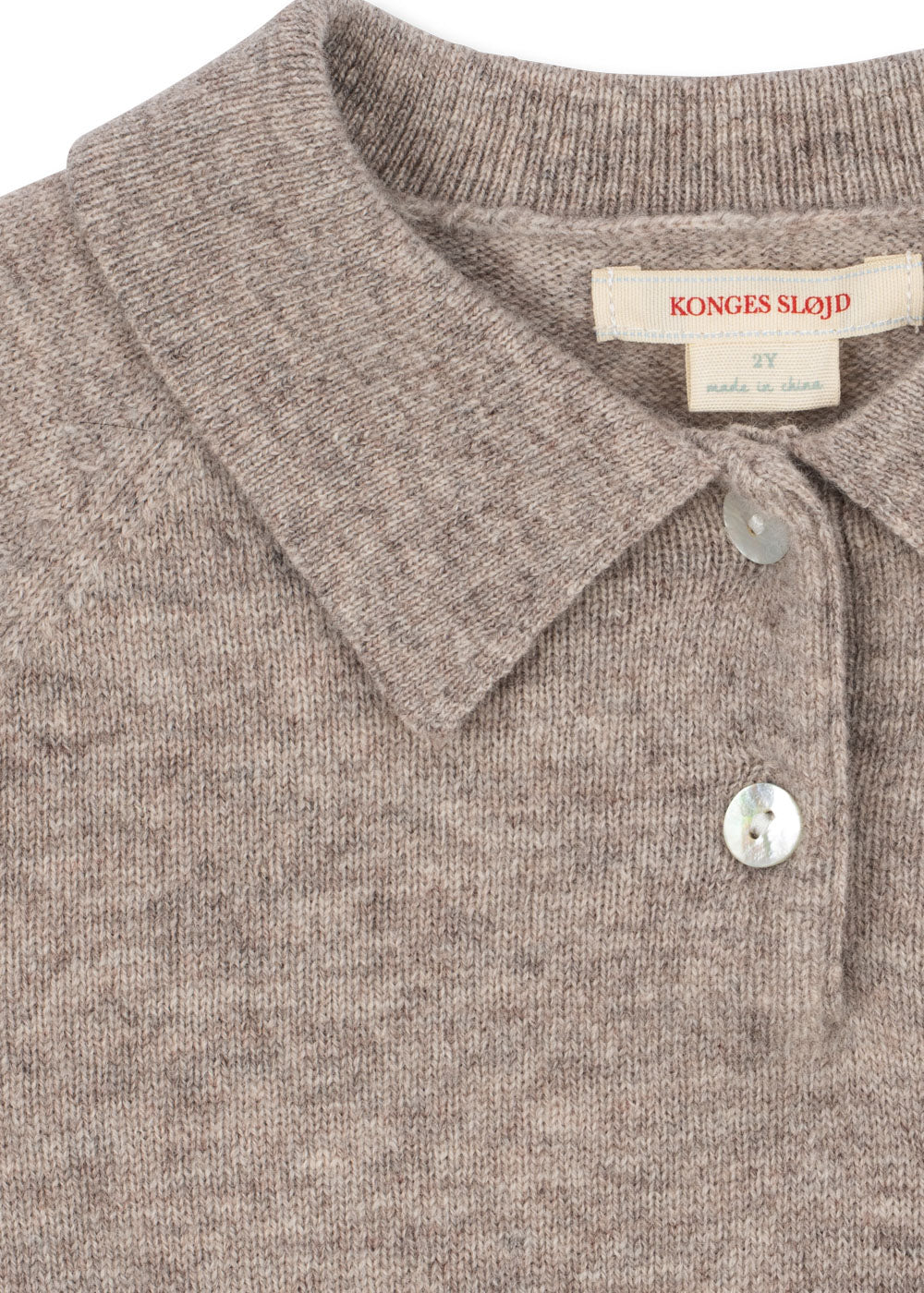 Konges - Polo in Beige mit Stickerei aus 100 % leichter Wolle