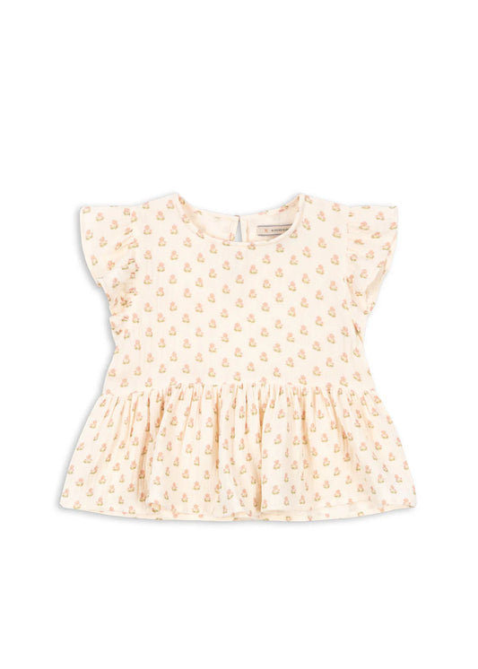 Konges Slojd - Coco Bluse Oberteil in Beige mit Blumen