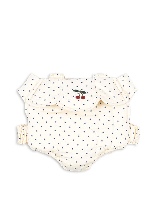 Konges Sløjd - Puppentrage in creme weiss mit blauen Punkten