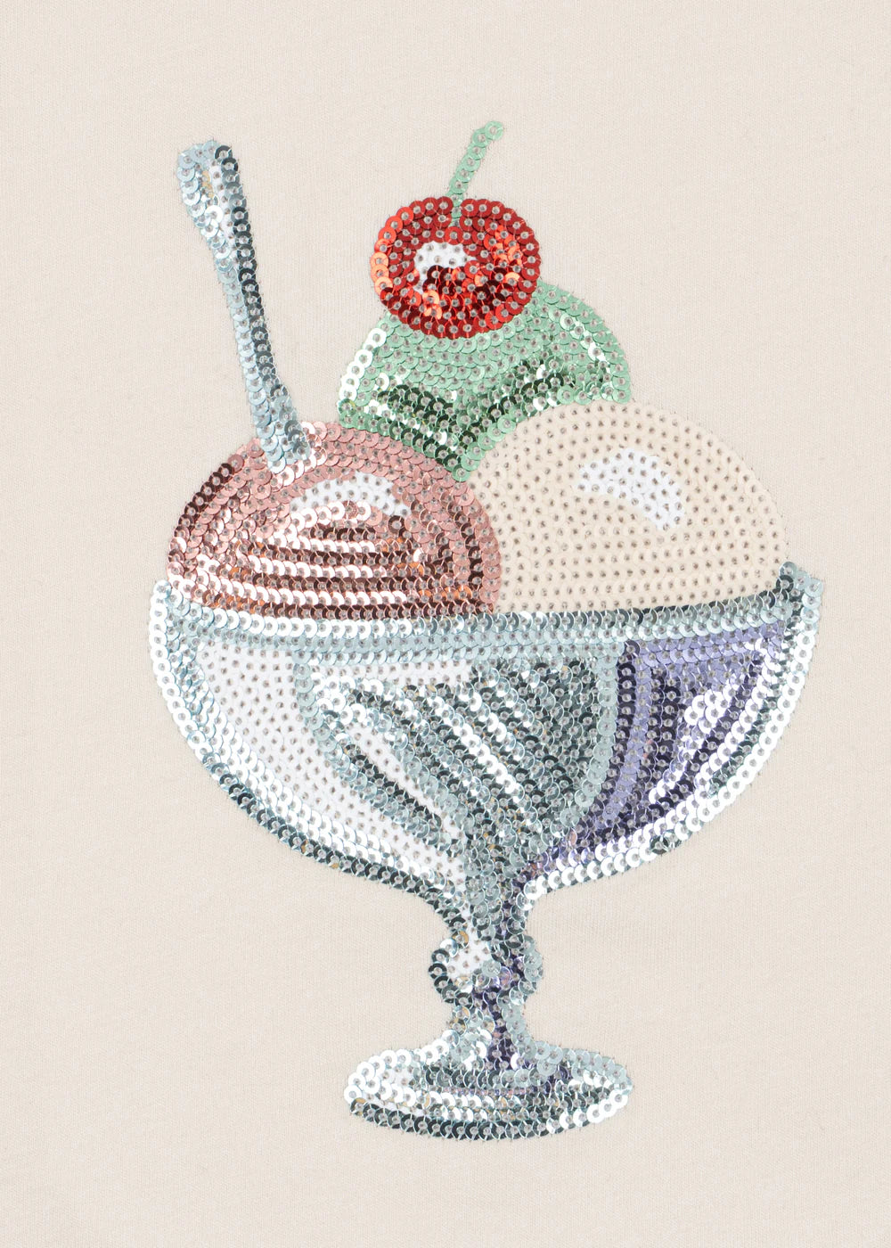 Konges Sløjd - Famo T-Shirt Kurzarm mit Kleinen Puffärmeln und Glitzereis