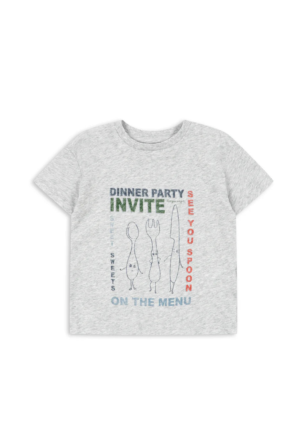 Konges Sløjd - Famo T-Shirt in Hellgrau mit coolem Print