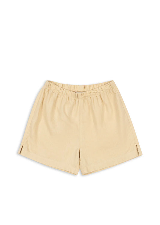 Konges Slojd - Franzen kurze Shorts aus Leinen in Buttermilk gelb