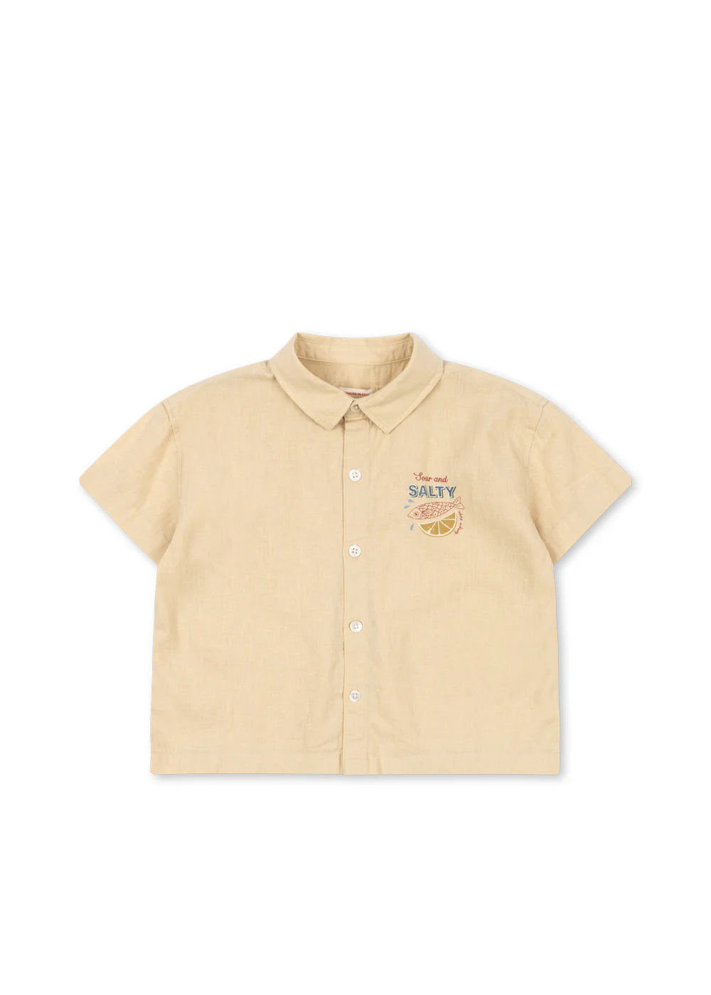 Konges Sløjd - Franzen Leinen Hemd Kurzarm in Buttermilk Gelb