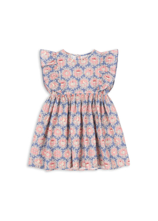 Konges Sløjd- Kim Kleid in Rosa Blau aus 100 % Biobaumwolle