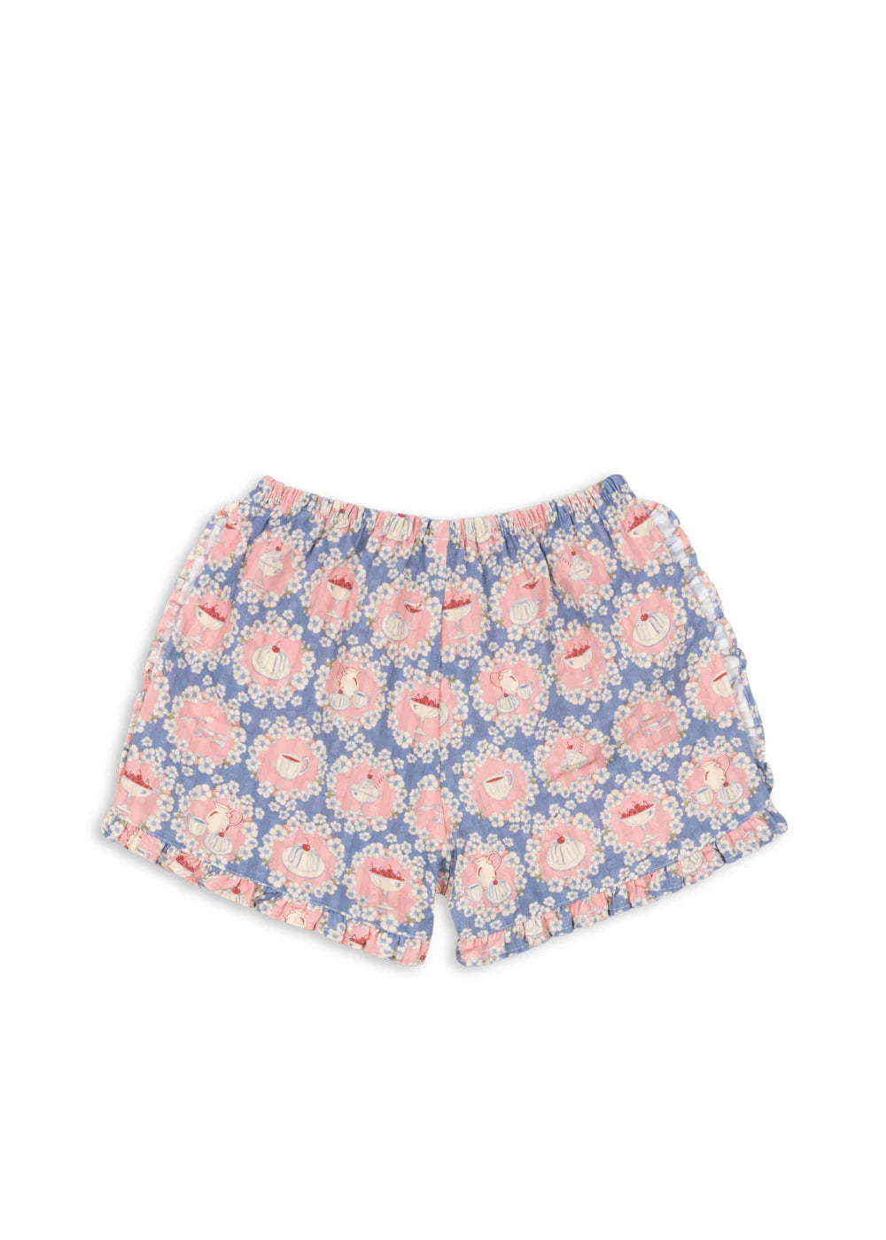 Konges Sløjd- Frill Kim Shorts in Rosa Blau mit Rüschen