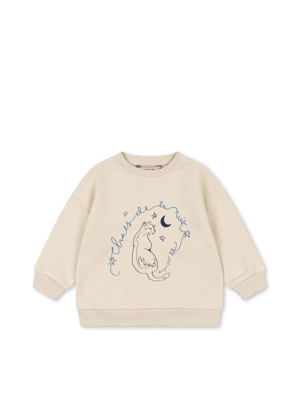 Konges Sløjd - Lou Sweatshirt mit Print in Creme mit Katze