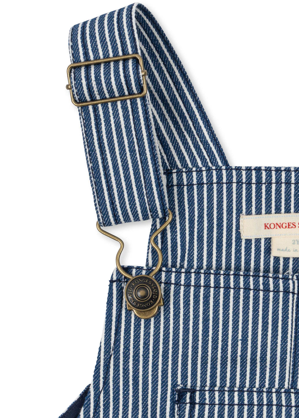 Konges Sløjd - kurze gestreifte Denimlatzhose weich