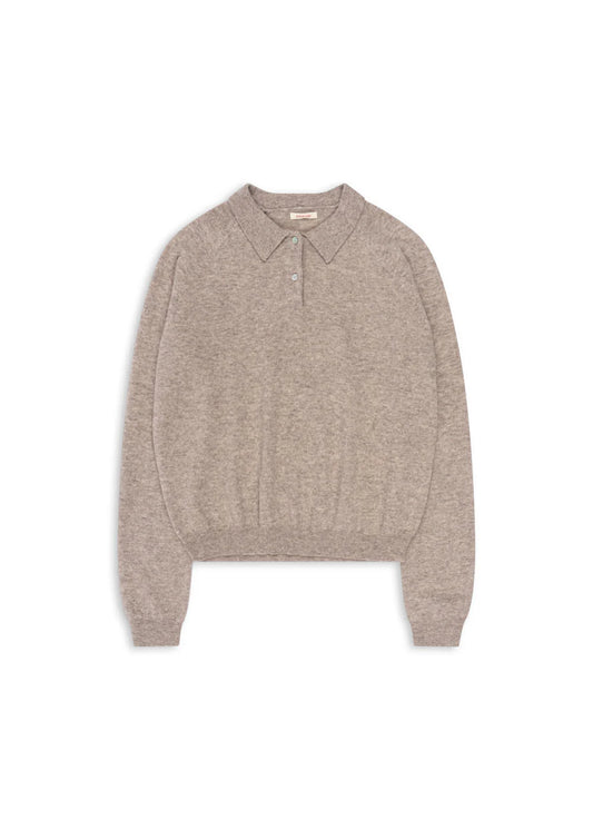 Konges Slojd - Basi Polo MOM Pullover aus 100 % Wolle in Beige