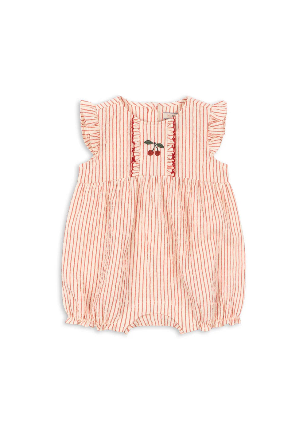 Konges Slojd - Ellie Overall Baby EInteiler kurz in gestreift mit Kirsche