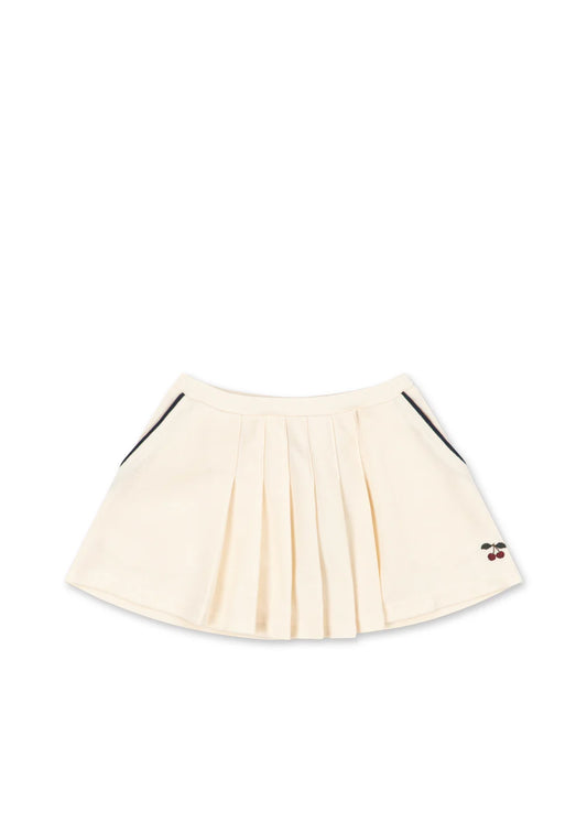 Konges -Slojd - Florita Plisee Rock mit Kirsche in creme weiss