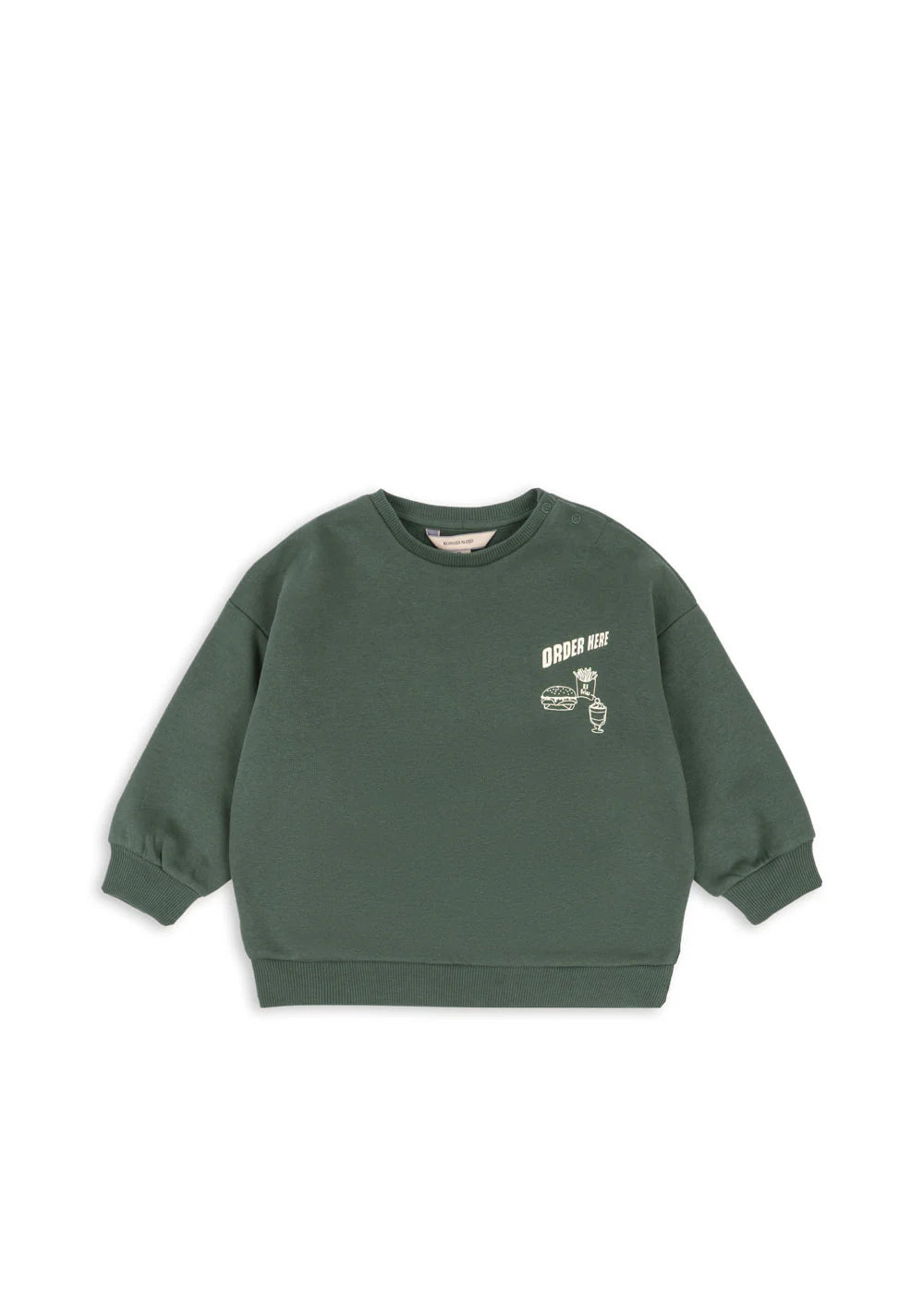 Konges Slojd - Lou Kinder Sweatshirt in Vintage Grün mit Print