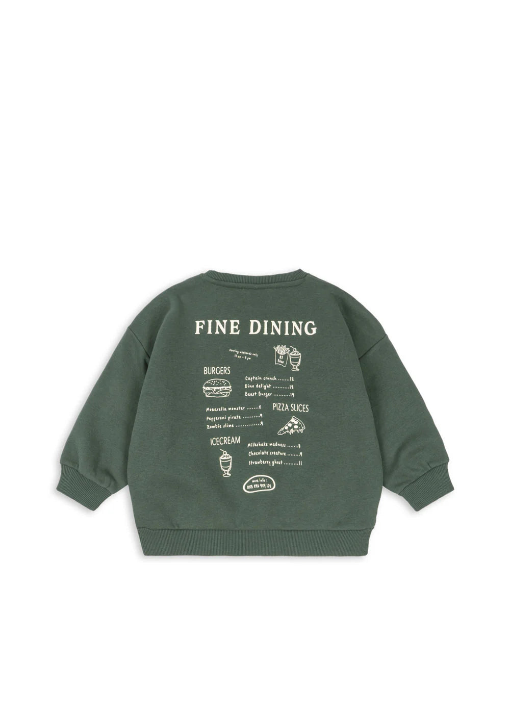 Konges Slojd - Lou Kinder Sweatshirt in Vintage Grün mit Print