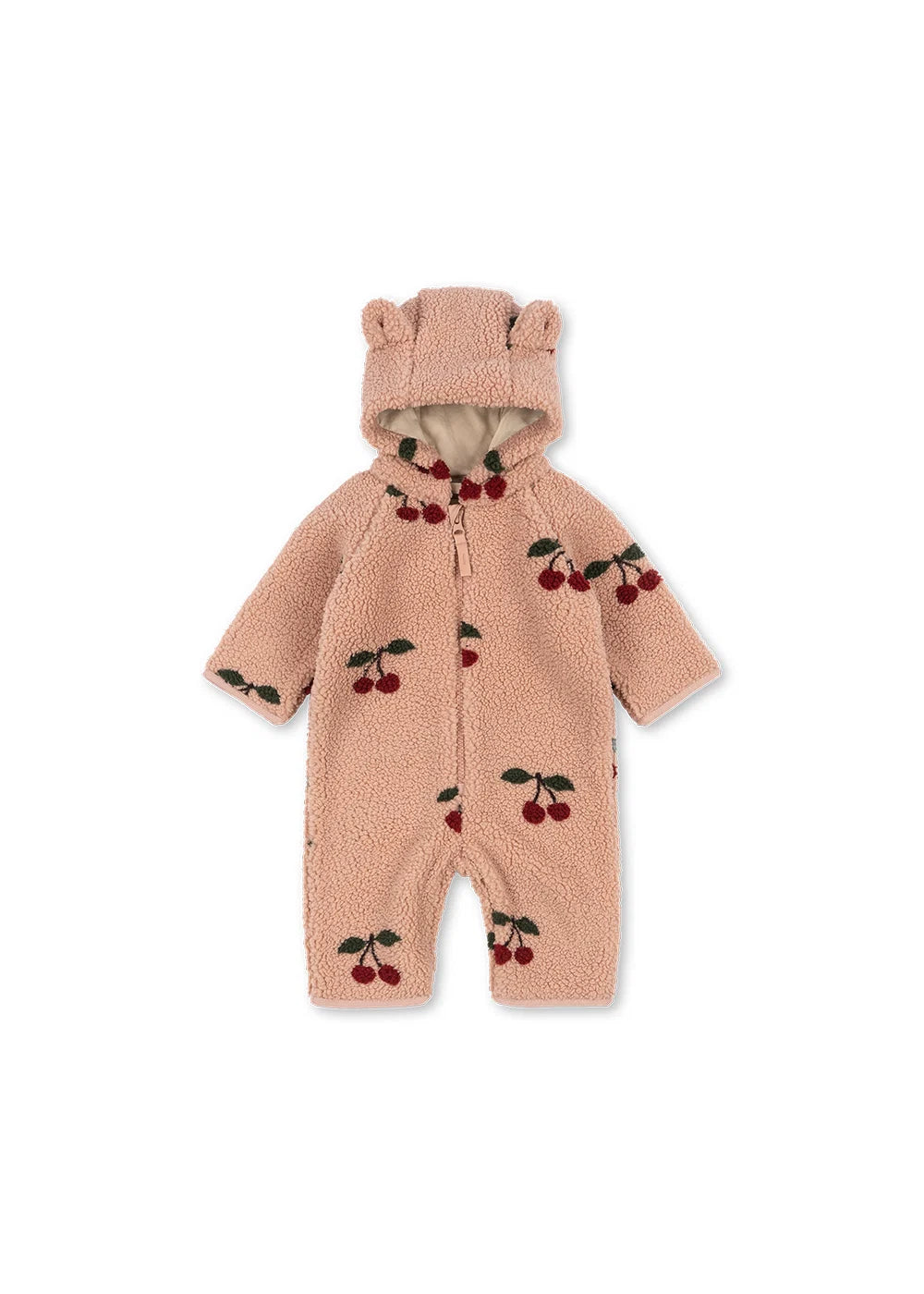 Konges Slojd - Jody Baby Teddy Overall in Rosa Mit Kirschen