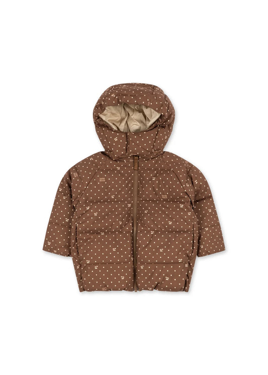 Konges Slojd - Nuka Kinder Daunenjacke braun / Creme mit Kirschen