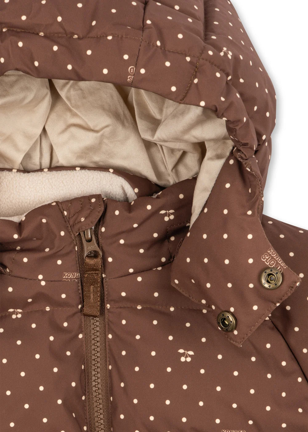 Konges Slojd - Nuka Kinder Daunenjacke braun / Creme mit Kirschen