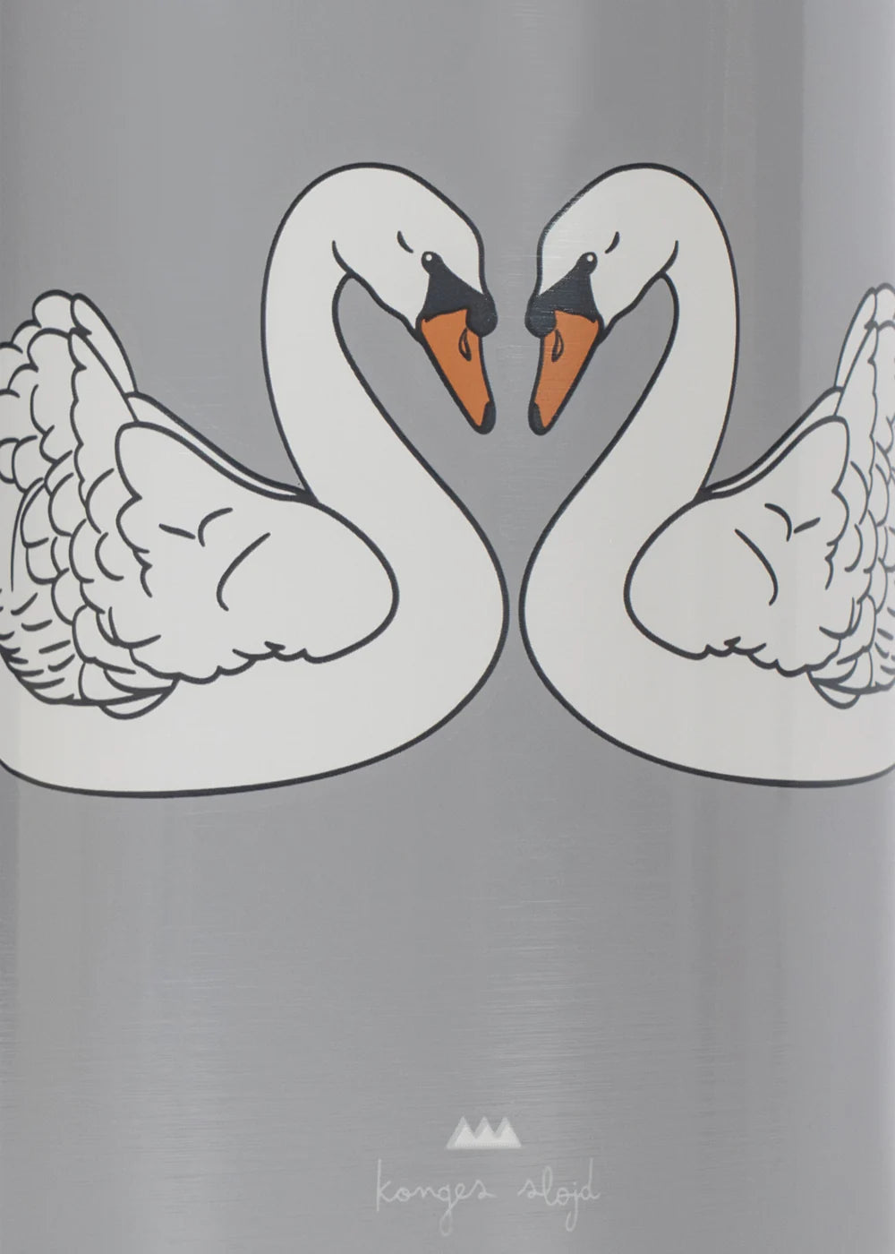 Konges Slojd - Kinder Thermoflasche Schwan  mit 2 Verschlüssen 350 ml in taubenblau