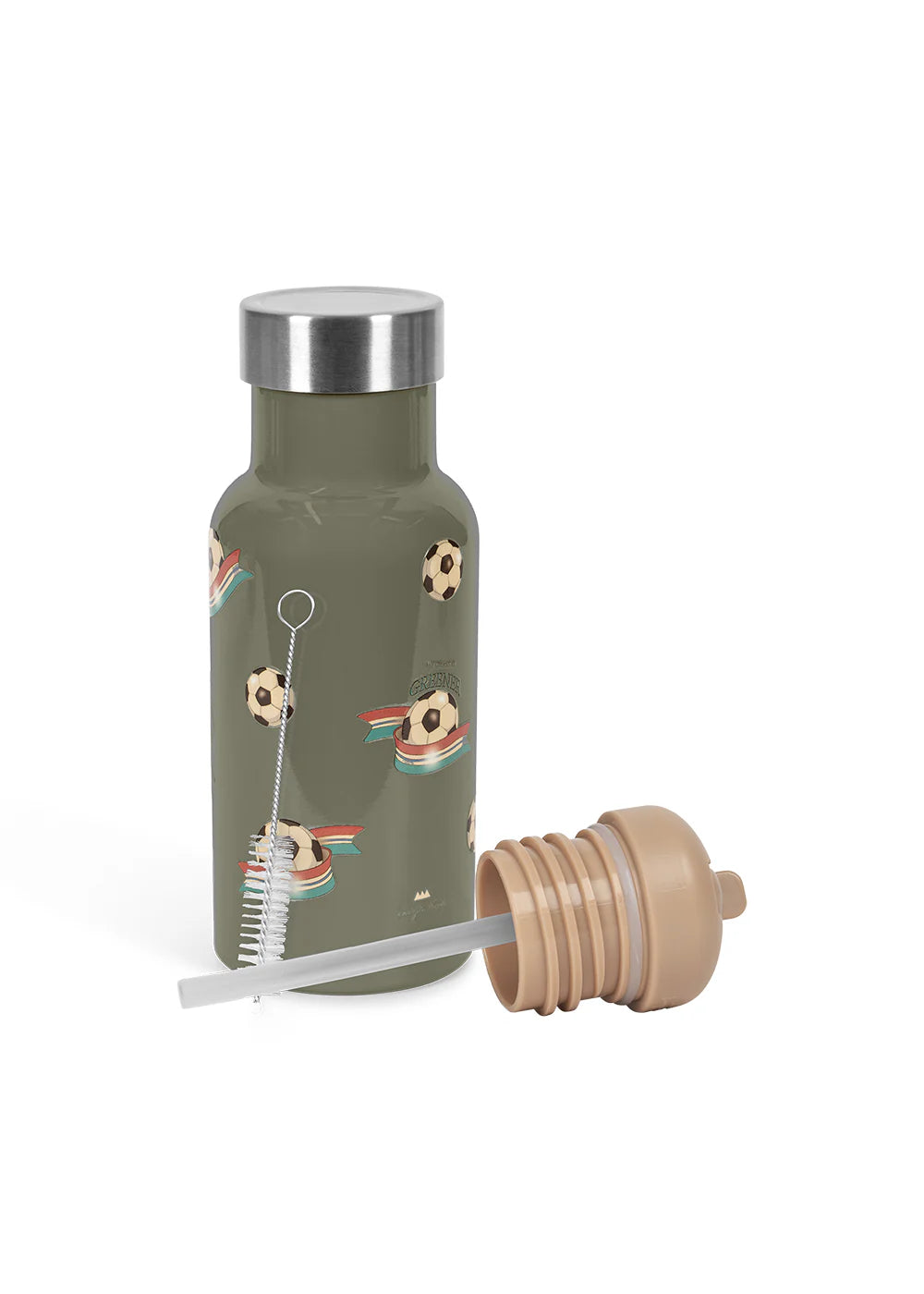 Konges Slojd - Kinder Thermoflasche  Fussball mit 2 Verschlüssen 350 ml