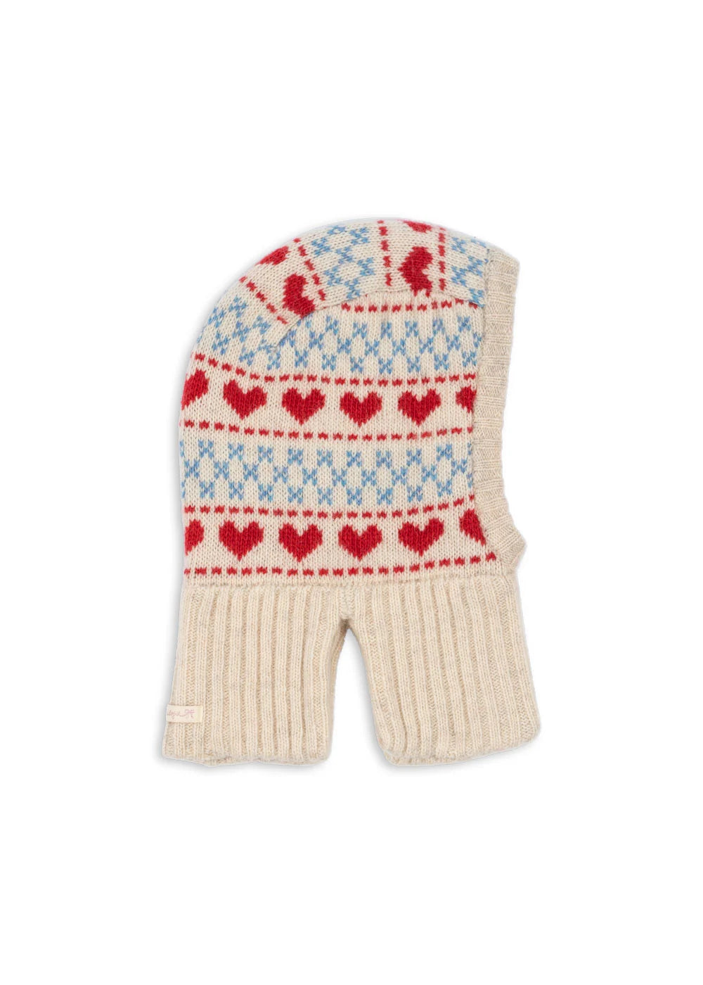 Konges Slojd - Belou Kinder Balaclava mit roten Herzen