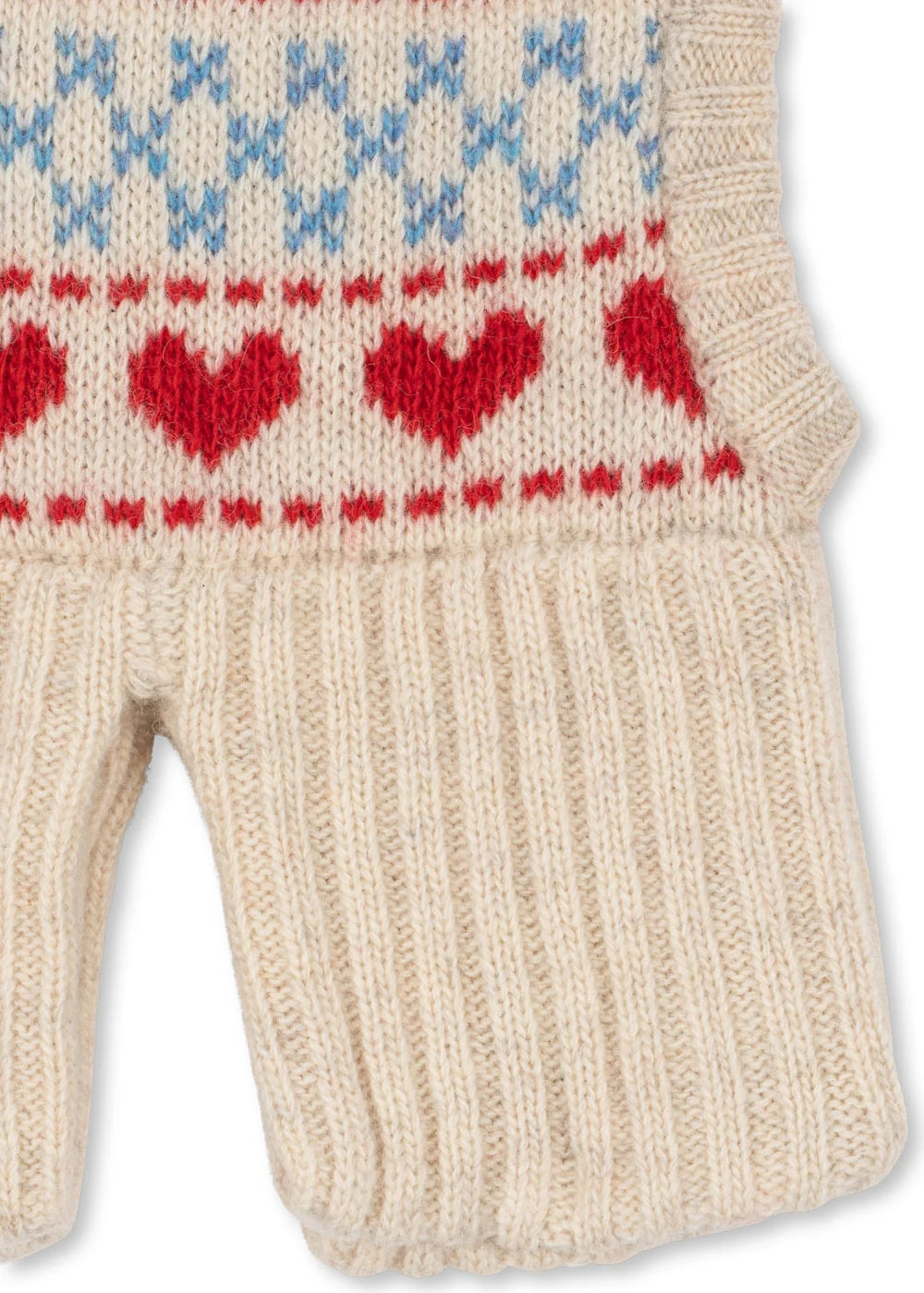 Konges Slojd - Belou Kinder Balaclava mit roten Herzen