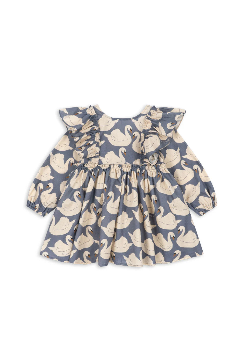 Konges Slojd - Kleid Evia Bow mit Schwänen aus Biobaumwolle für Kinder