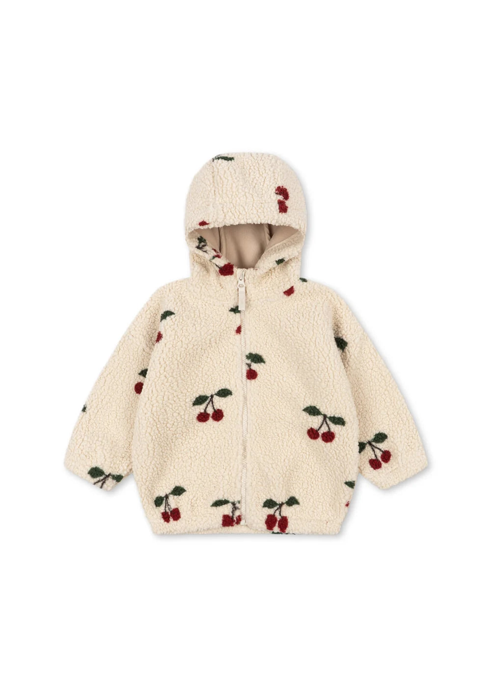 Konges Slojd -  Jody Teddy Kinder Jacke mit Kirschen und Kapuze
