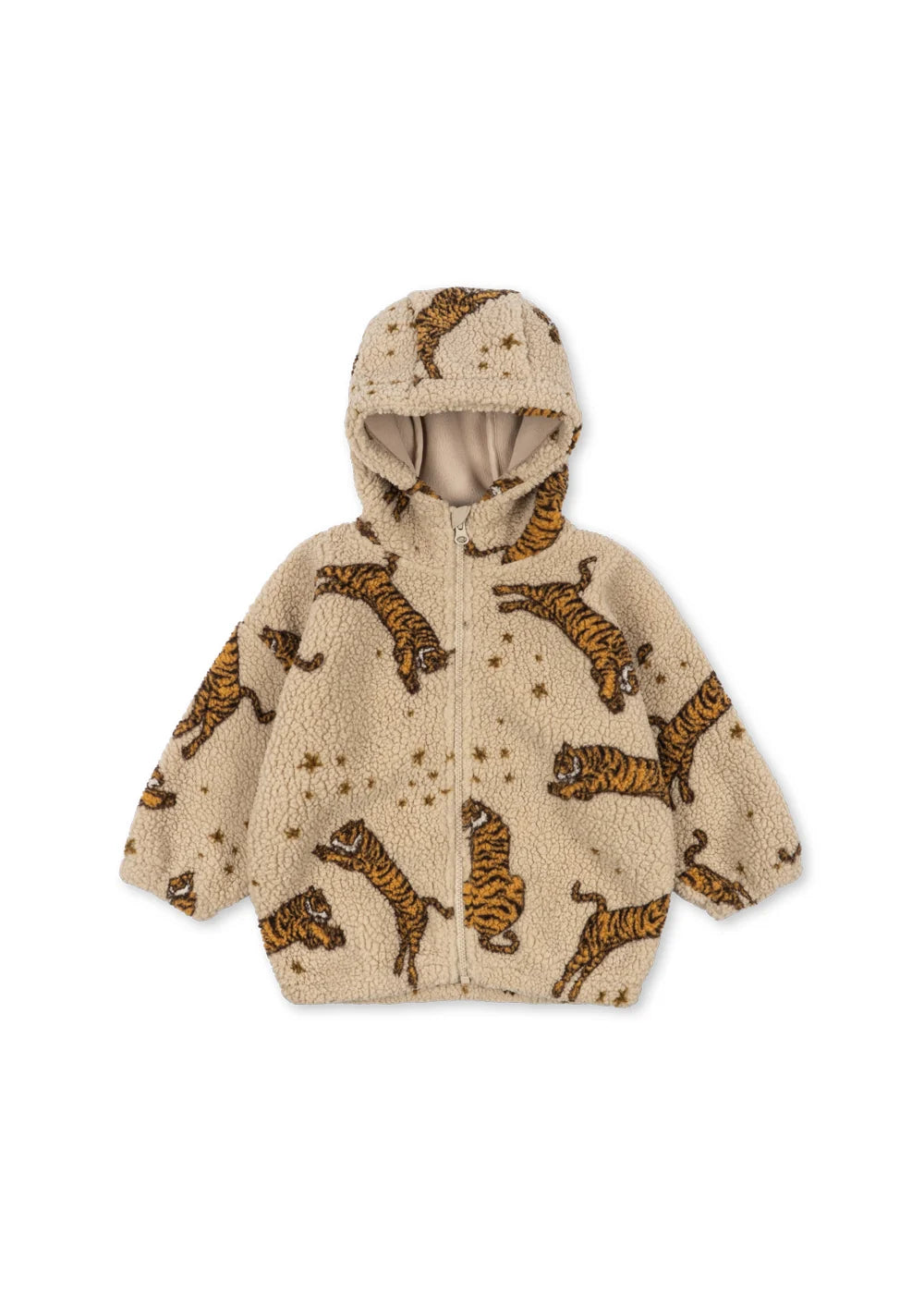 Konges Slojd -  Jody Teddy Kinder Jacke mit Tigern mit Kapuze