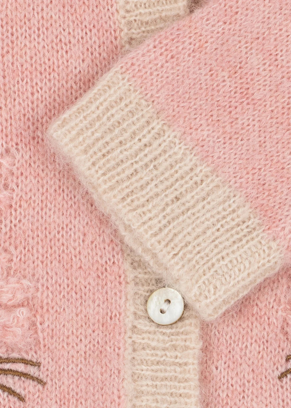 Konges Slojd - Kitty Kinder Strickjacke in Silber Pink aus Wolle