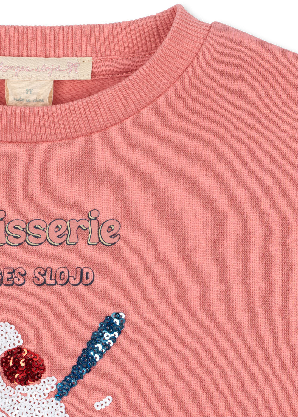 Konges Slojd - Lou Sequin Kinder Sweatshirt in Pink mit Pailetten