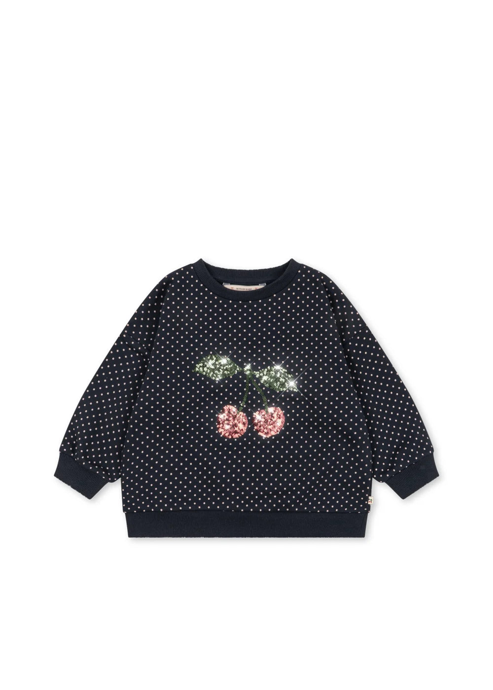 Konges Slojd - Lou Kinder Sweatshirt Glitzer mit Kirsche in Dunkelblau