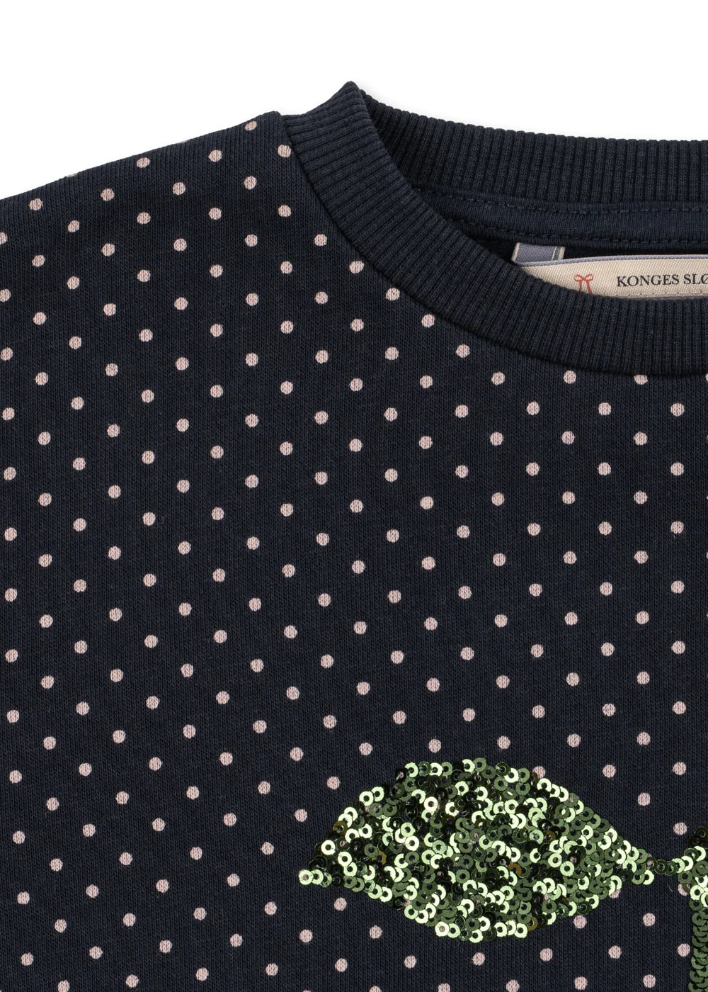 Konges Slojd - Lou Kinder Sweatshirt Glitzer mit Kirsche in Dunkelblau