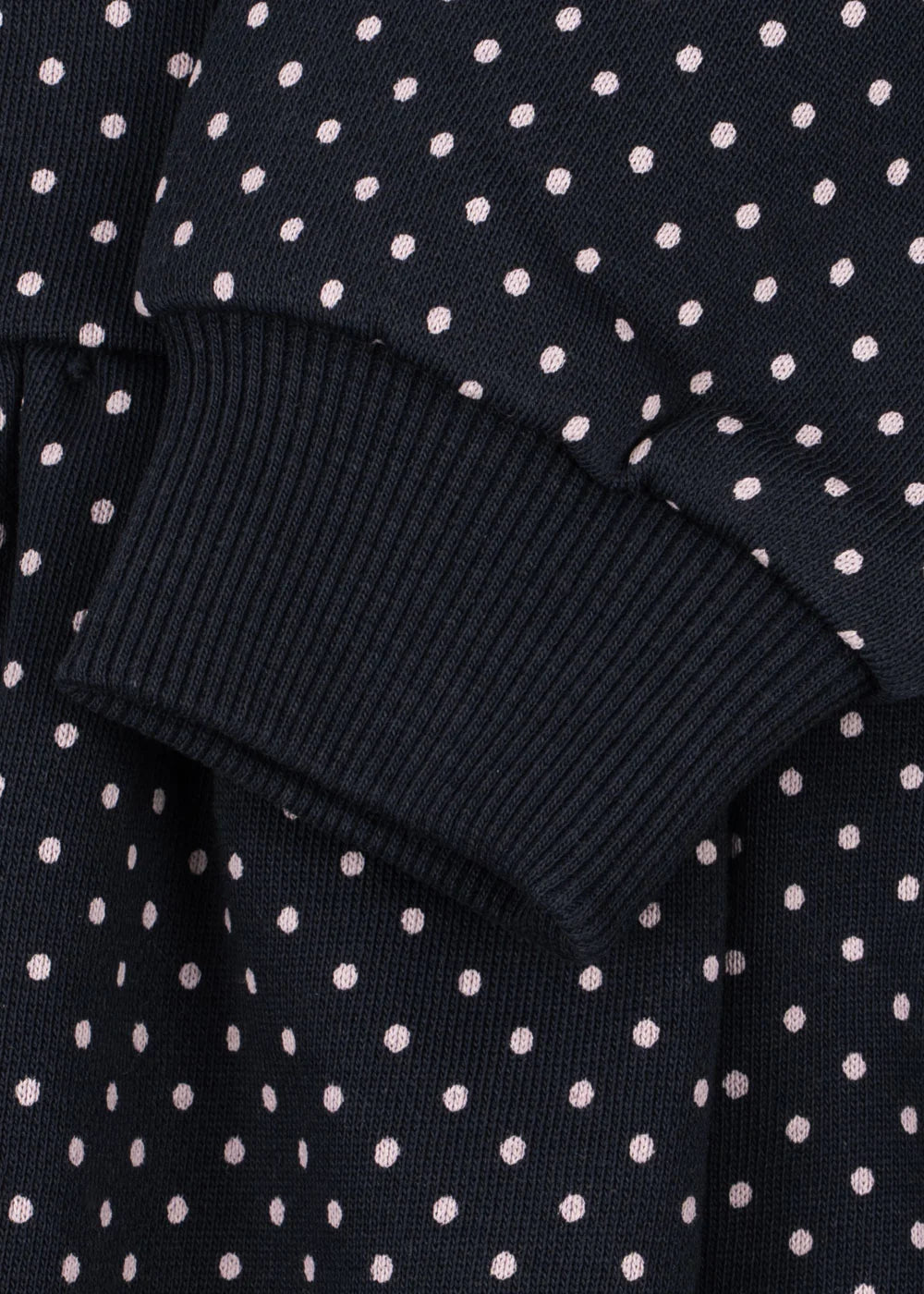 Konges Slojd - Lou Kinder Sweatshirt Kleid in Dunkelblau mit Punkten und Glitzerkirsche