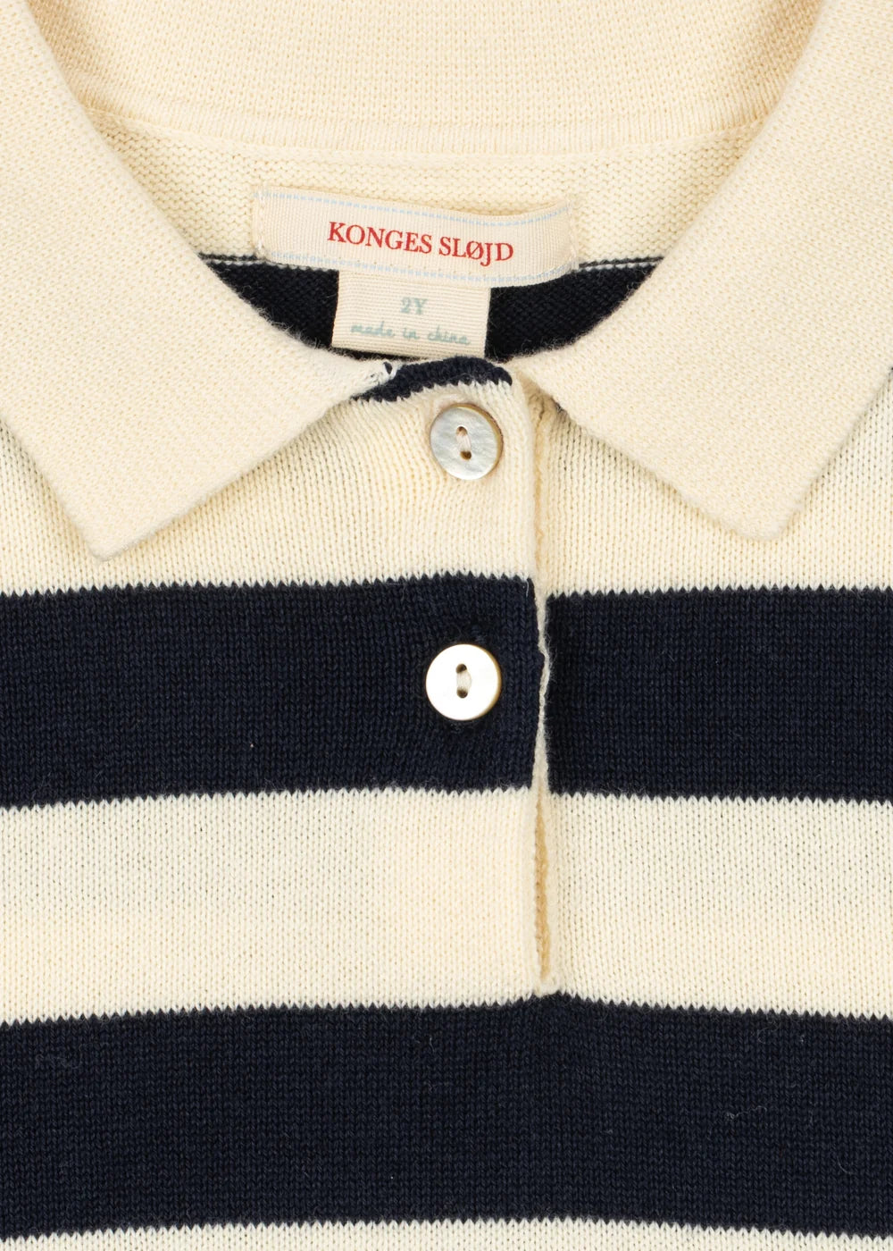 Konges Slojd - Manis Kinder Strick Polo Pullover in gestreift blau inkl Stick