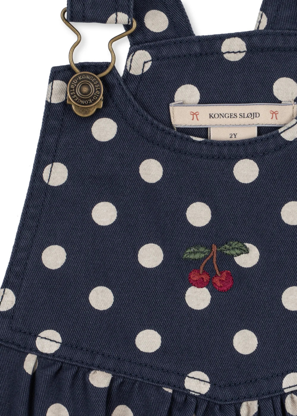 Konges Slojd - Nola Spencer Jeans Latzkleid mit weissen Punkten
