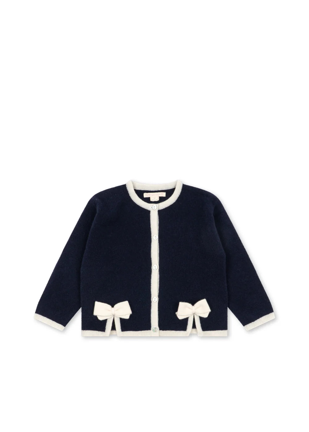 Konges Slojd - Alette Kinder Strickjacke Festlich in dunkelblau mit Schleifen