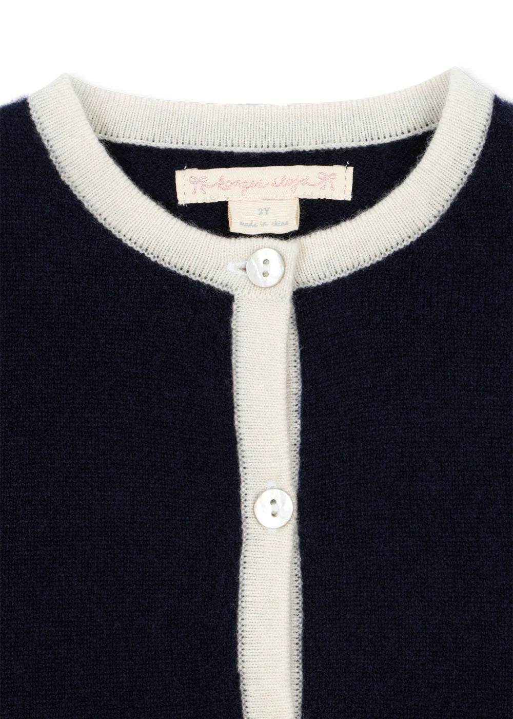 Konges Slojd - Alette Kinder Strickjacke Festlich in dunkelblau mit Schleifen