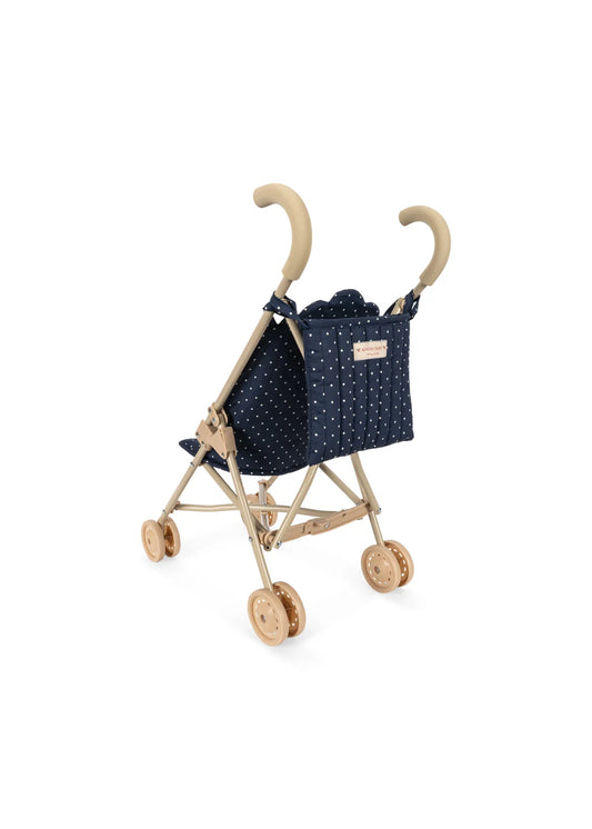 Konges Slojd - Puppen Buggy  in dunkelblau gepunktet in Dunkelblau